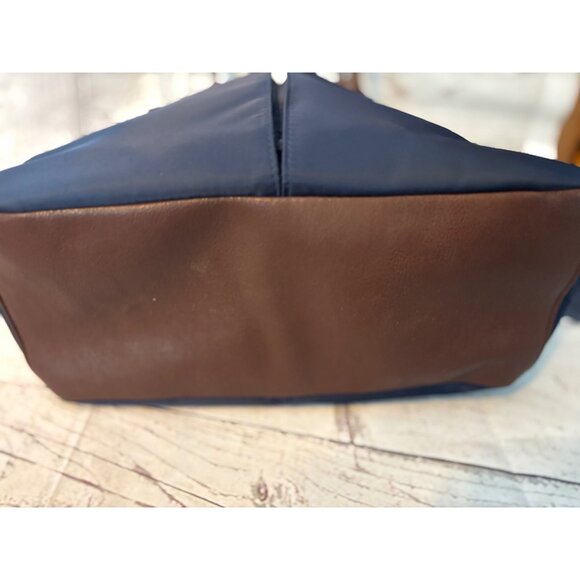 Signature Navy Blue Nylon Large Handbag Crossbody Tote - Picture 10 of 12
